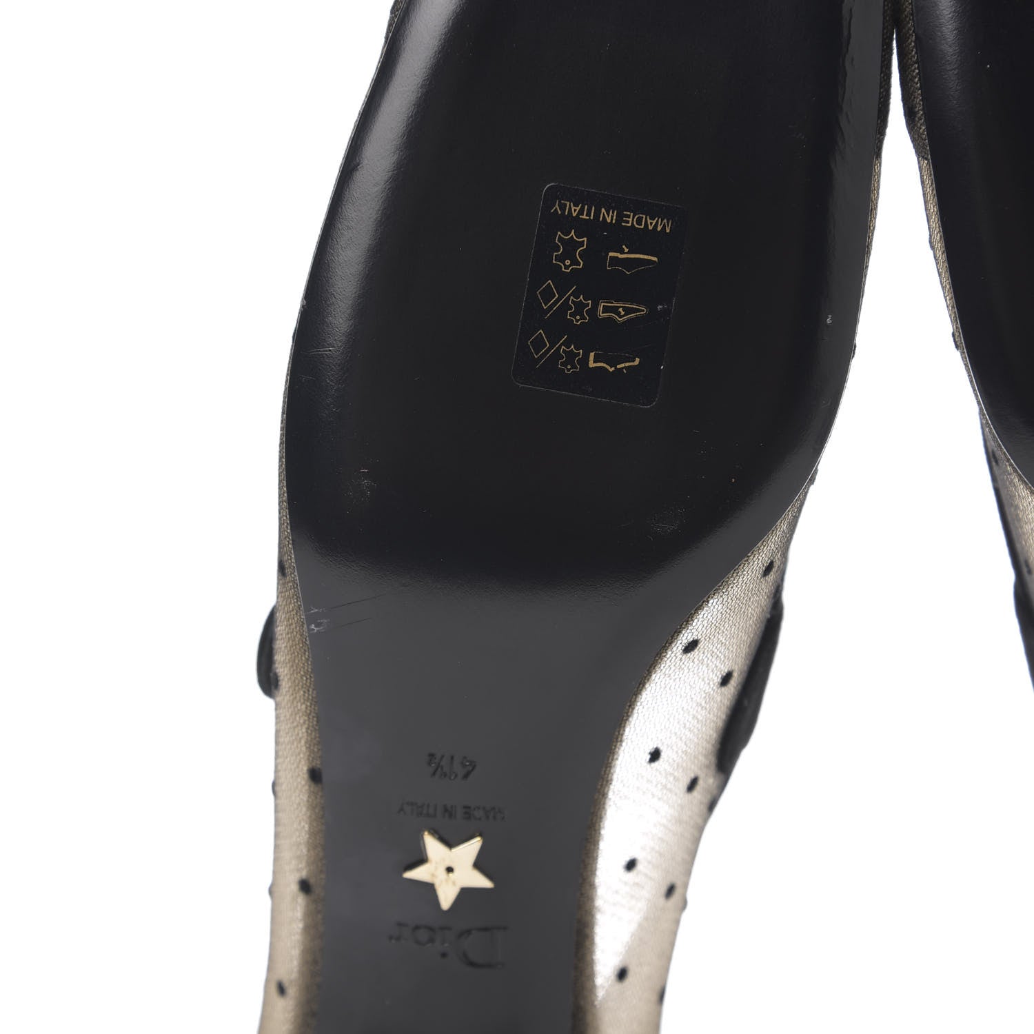 Christian Dior Mesh Plumetis Suede Baby-D Ballet Pumps 41.5 Black 8 of 9