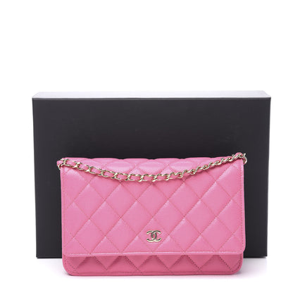 Chanel Caviar Quilted Wallet on Chain WOC Pink 11 of 11