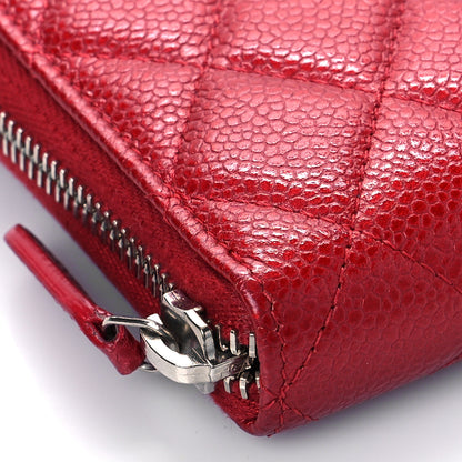 Chanel Caviar Quilted Large Gusset Zip Around Wallet Red 8 of 11
