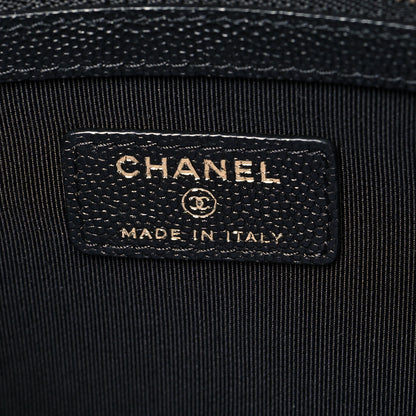 Chanel Iridescent Caviar Quilted Large Cosmetic Case Black 6 of 7