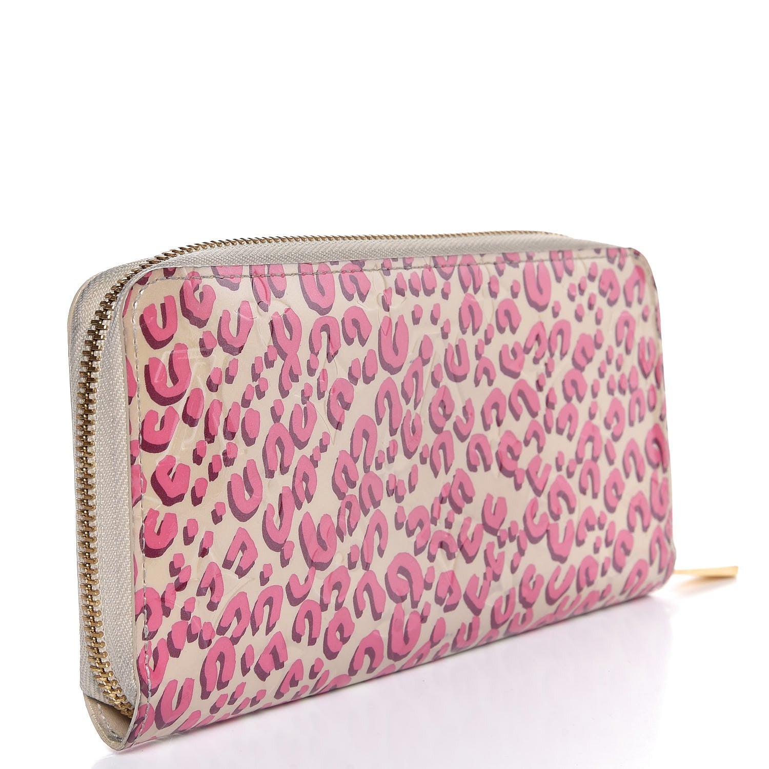 Louis Vuitton Vernis Leopard Zippy Wallet Blanc Corail 3 of 7