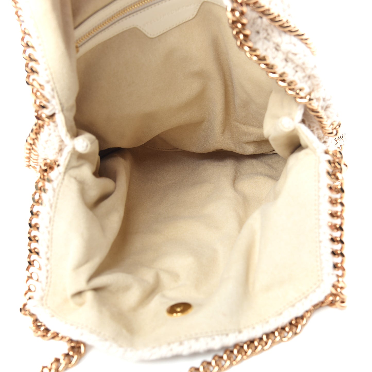 Cotton Crochet Falabella Ajouree Tote Bag White