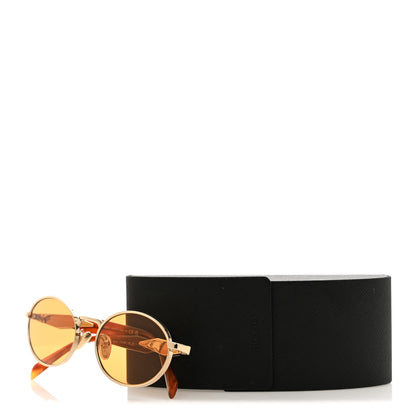 Prada Metal Oval Sunglasses SPR 65Z Light Gold 9 of 9