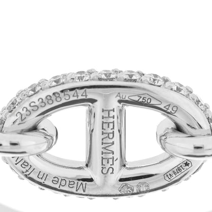 Hermes 18K White Gold Diamond Farandole Ring 49 4.75 4 of 5