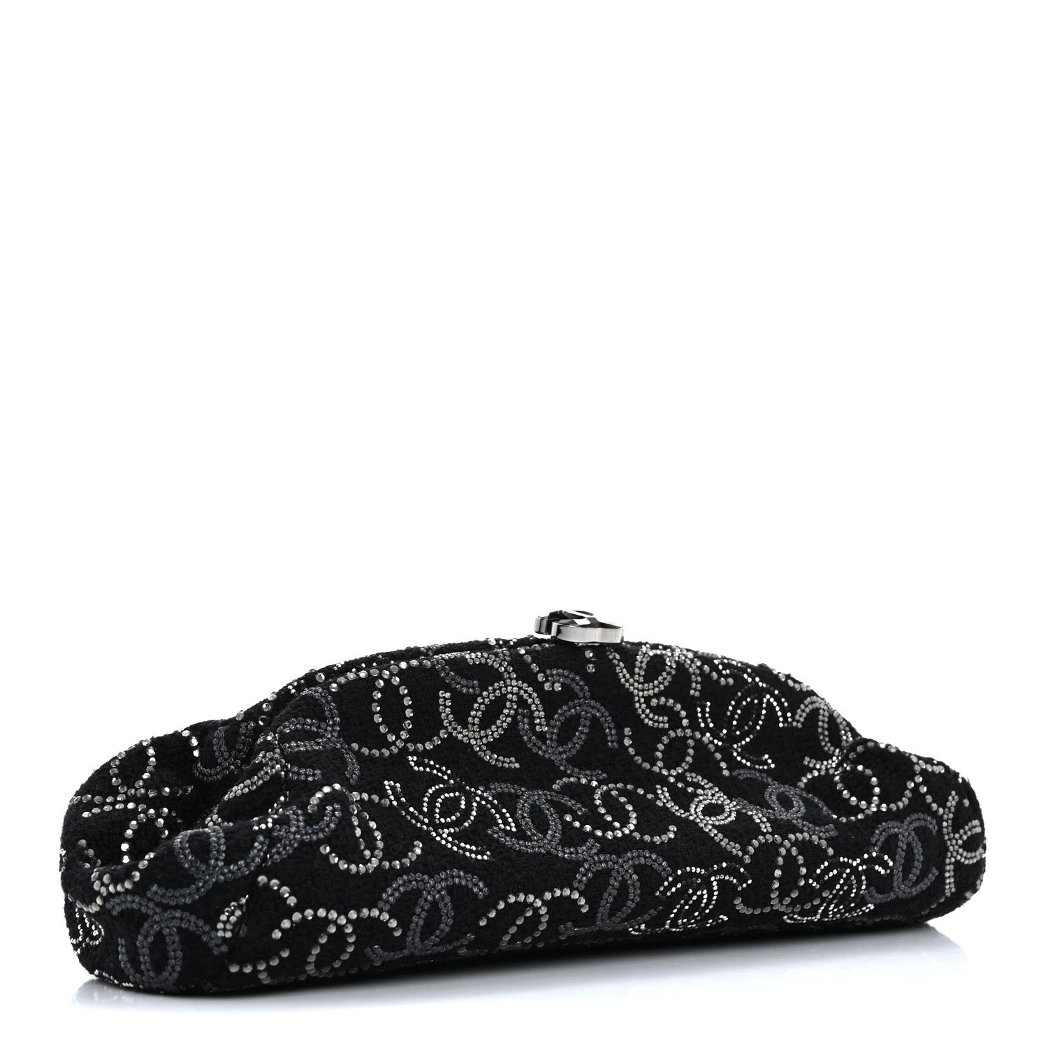 Chanel Tweed Strass Pudong Clutch Black 3 of 7