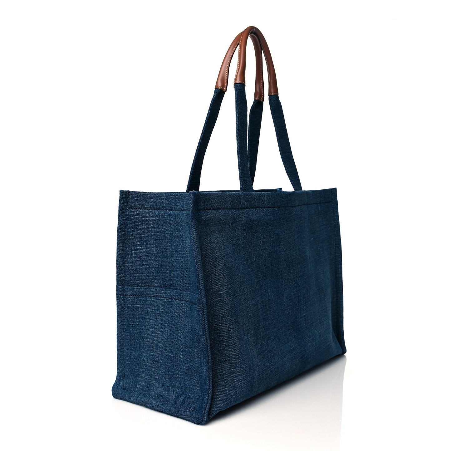 Denim Large Thais Cabas Navy Tan