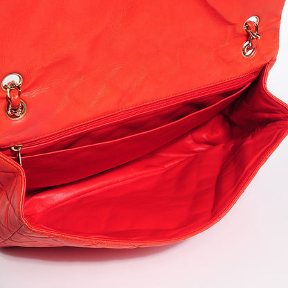 Chanel Washed Lambskin Quilted Maxi Single Flap Red 5 of 8