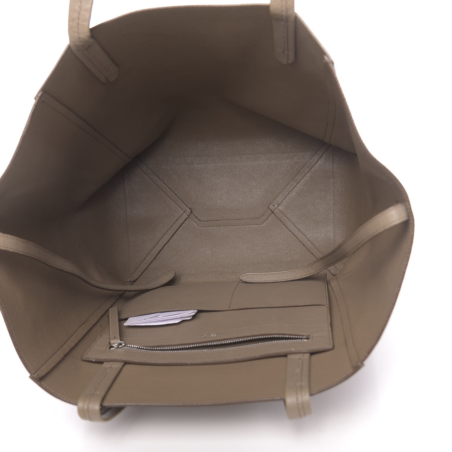 Celine Grained Calfskin Medium Horizontal Cabas Phantom Taupe 4 of 15