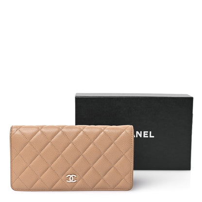 Chanel Caviar Quilted Yen Wallet Dark Beige 9 of 9