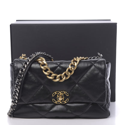 Chanel Lambskin Quilted Large 19 Flap Black 11 of 11