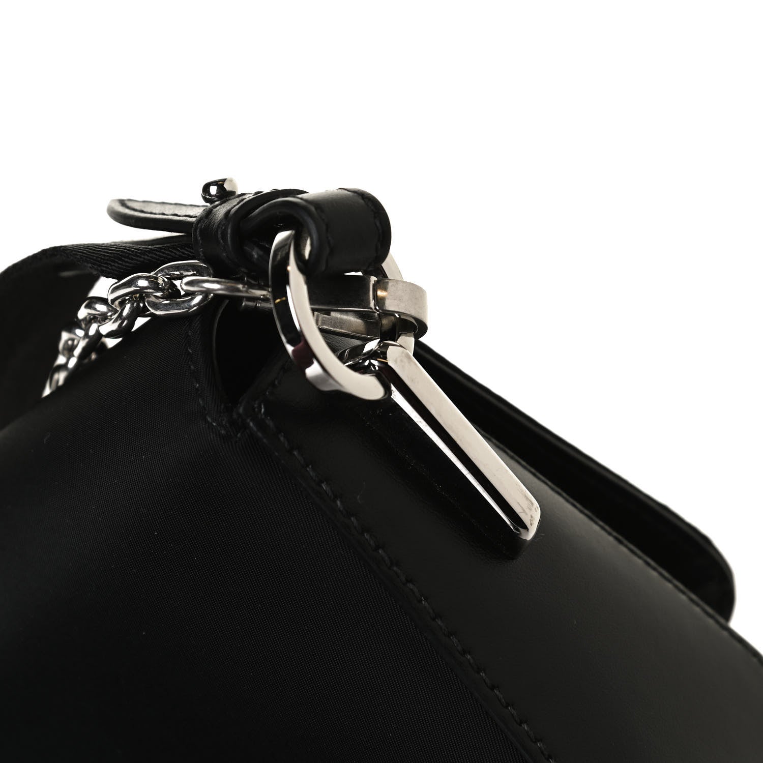 Prada Nylon Calfskin Identity Shoulder Bag Black 14 of 14