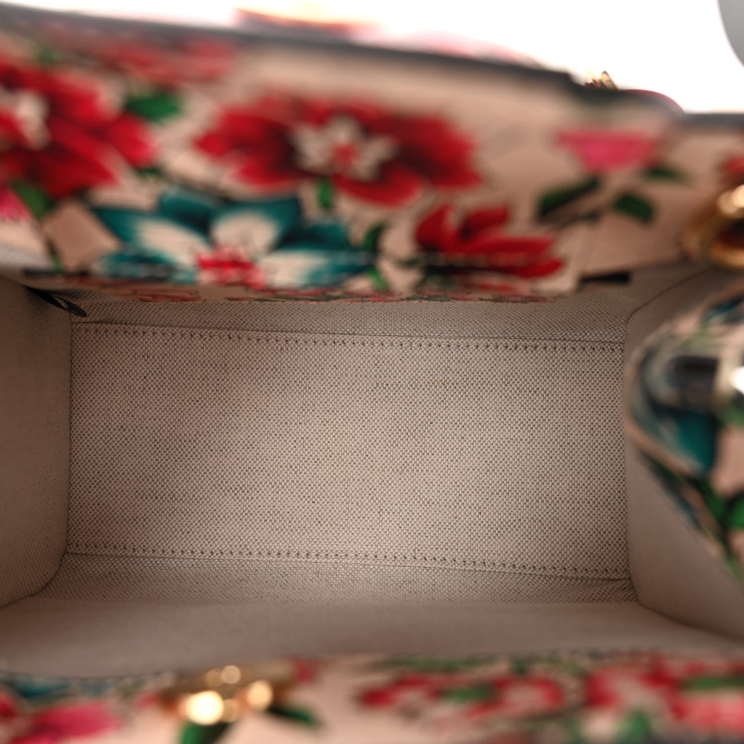 Gucci New Shangai Calfskin Floral Print Mini Diana Tote Bag Multicolor 5 of 9