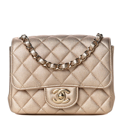 Chanel Metallic Lambskin Quilted Mini Square Flap Gold 1 of 10