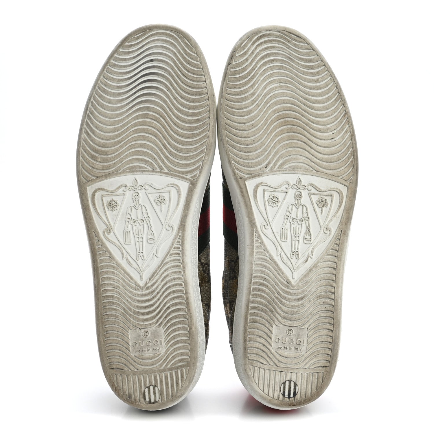 Gucci GG Supreme Monogram Bees Ayers Web Womens Ace Sneakers 38.5 Beige Oro Green Red 6 of 13