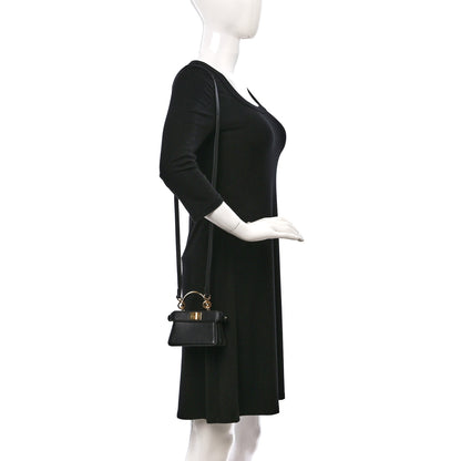 Fendi Shiny Nappa Nano Peekaboo Maxi Handle Satchel Black 2 of 8