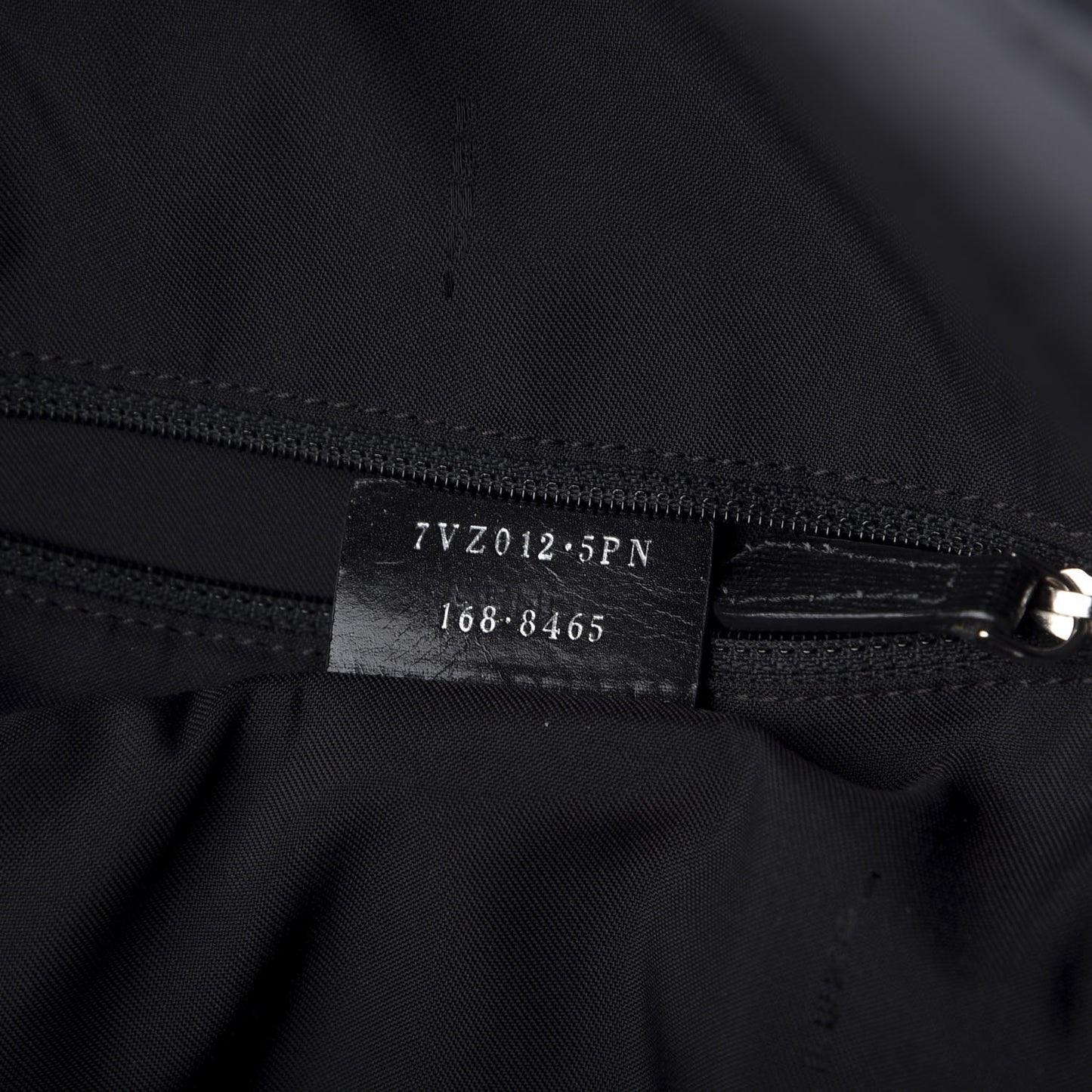 Nylon Shearling Block Letter Backpack Black
