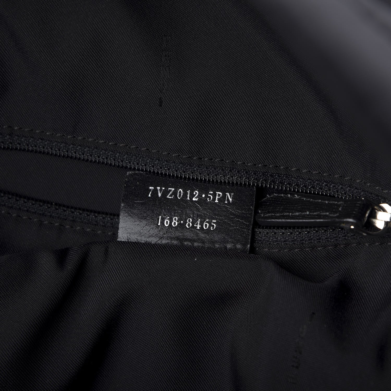 Fendi Nylon Shearling Block Letter Backpack Black 8 of 10