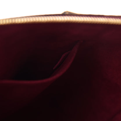 Louis Vuitton Damier Ebene Cuir Taurillon Hyde Park Fuchsia 7 of 10