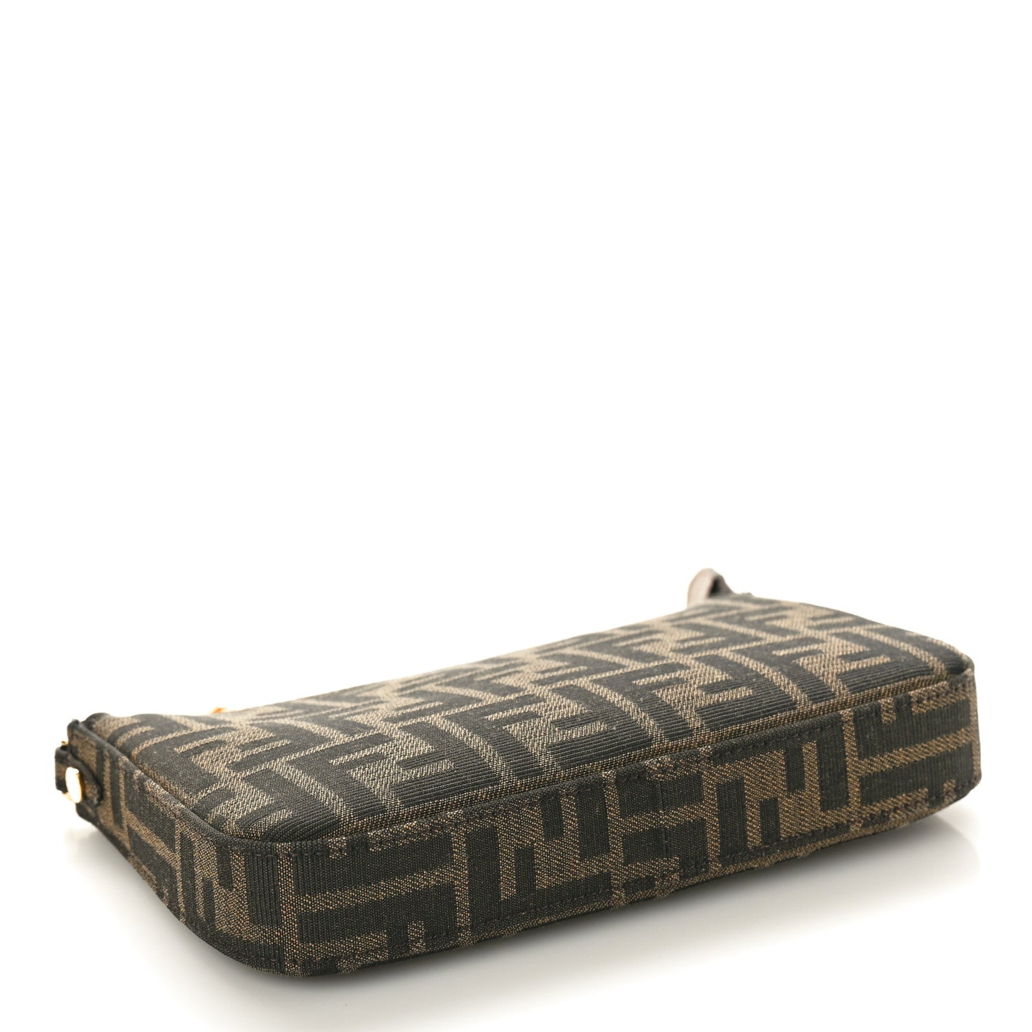 Fendi Fabric Jacquard Vitello Grace FF 1974 Baguette Pouch Tobacco Moro Sand 4 of 10