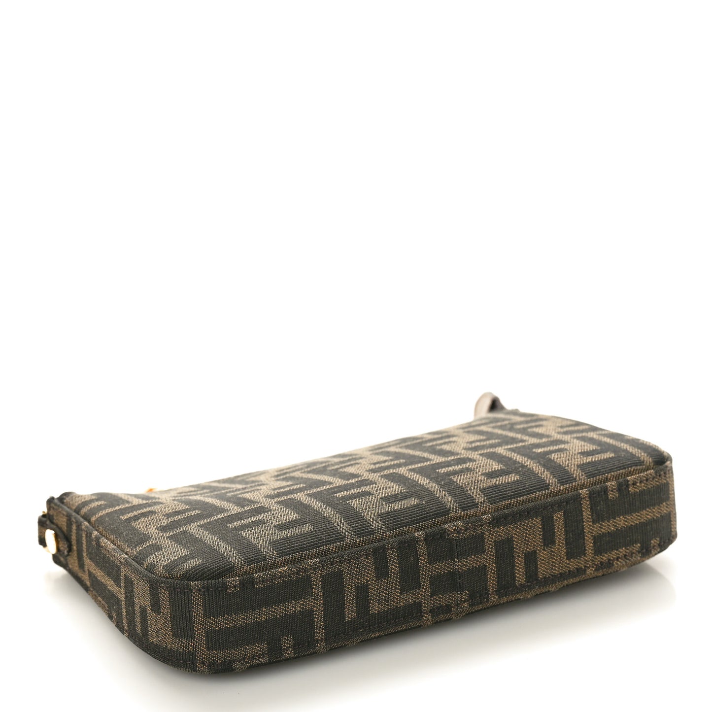Fabric Jacquard Vitello Grace FF 1974 Baguette Pouch Tobacco Moro Sand