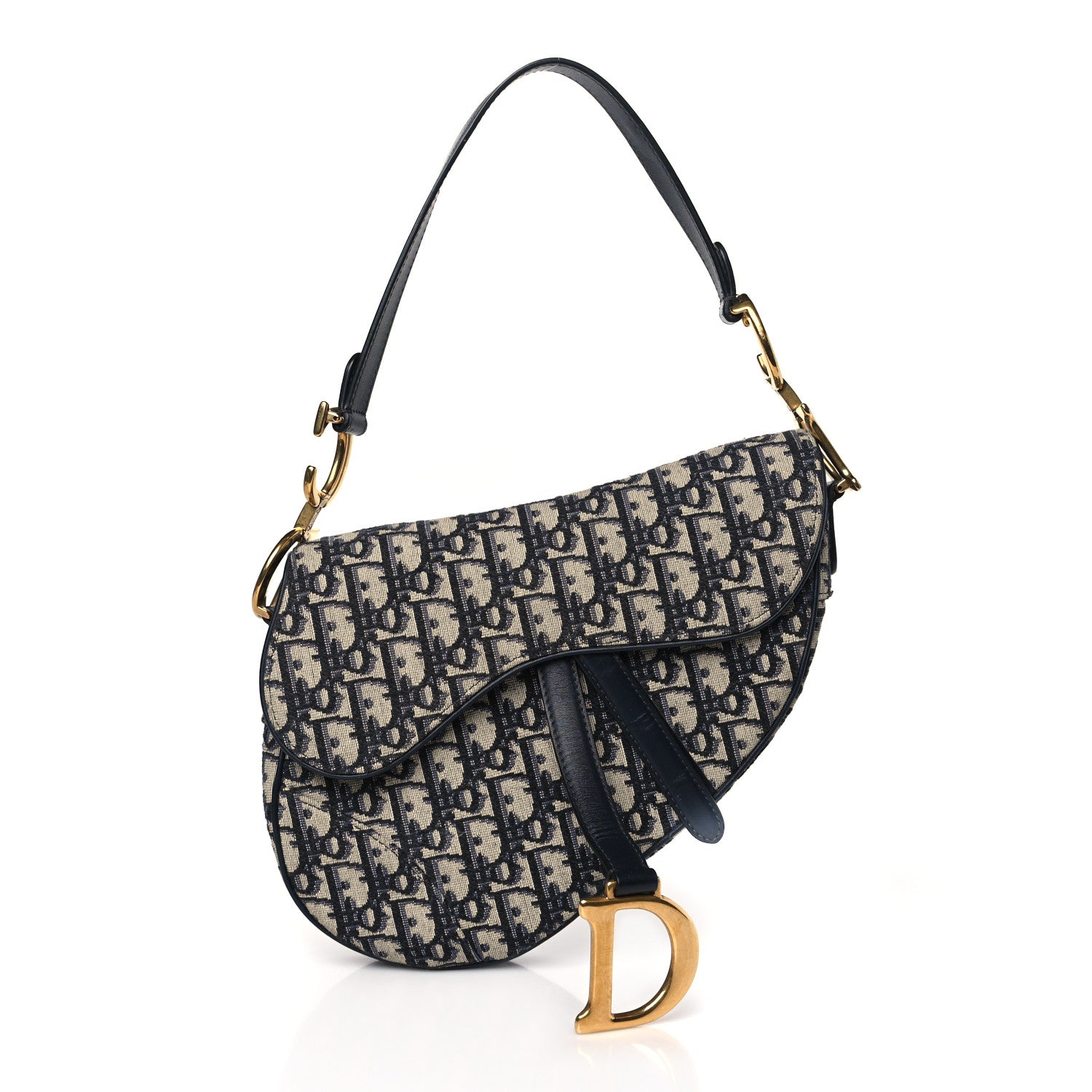 Christian Dior Oblique Saddle Bag Blue 1 of 15