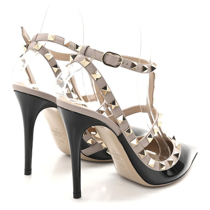 Valentino Garavani Patent Nappa Rockstud Ankle Strap 100mm Pumps 37.5 Black Poudre 5 of 9