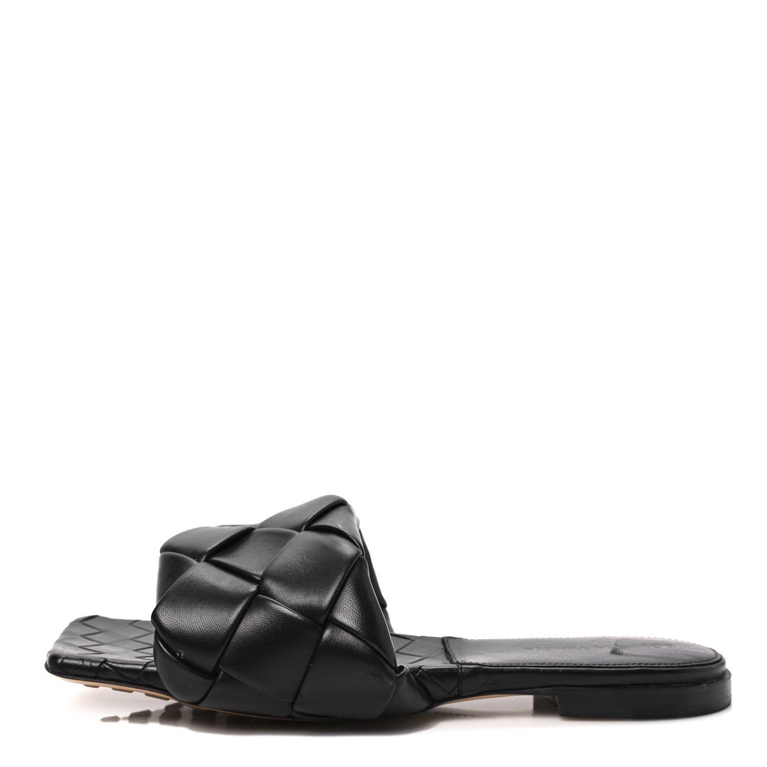 Bottega Veneta Nappa Maxi Intrecciato Lido Flat Sandals 38 Black 1 of 8