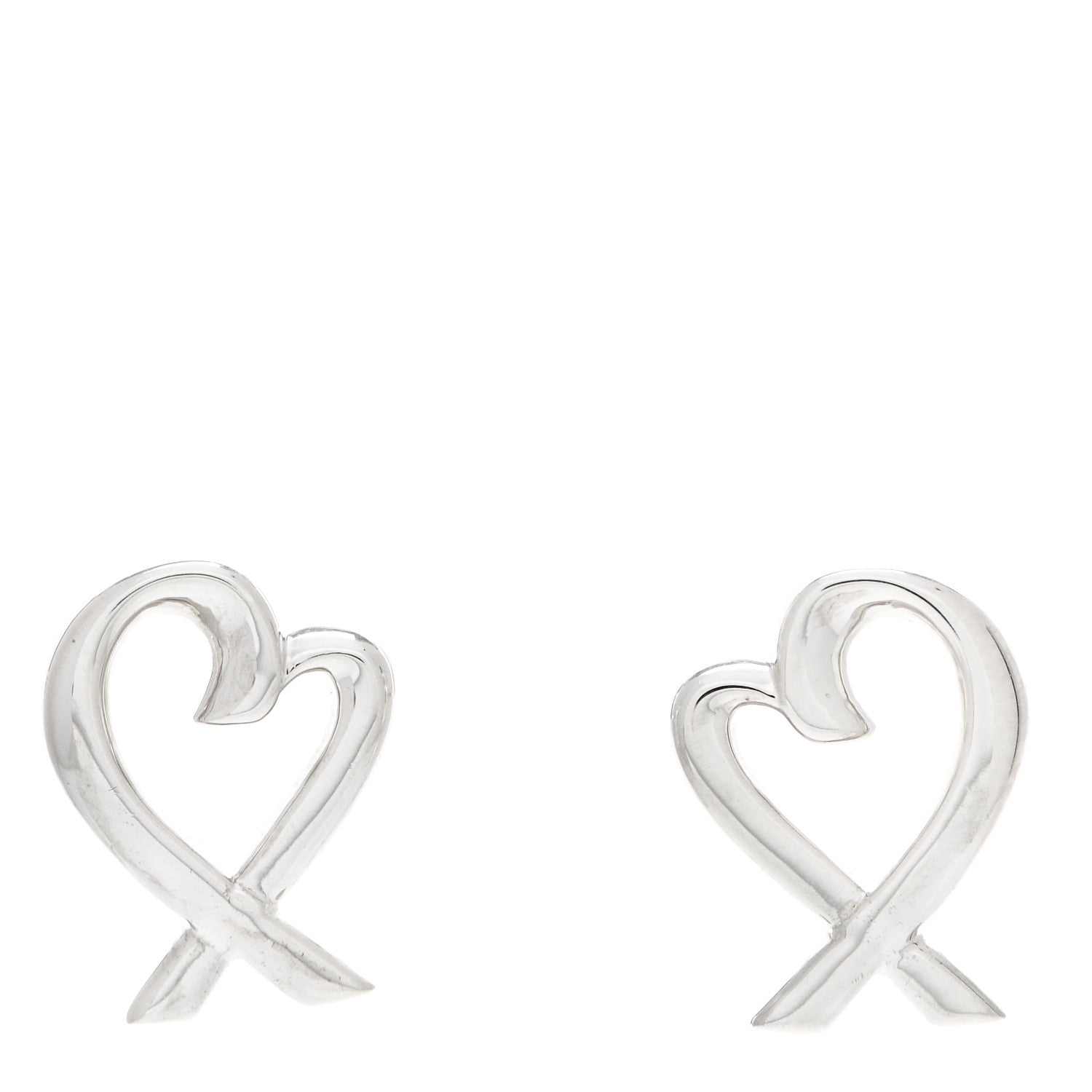 Tiffany Sterling Silver Mini Paloma Picasso Loving Heart Earrings 1 of 5