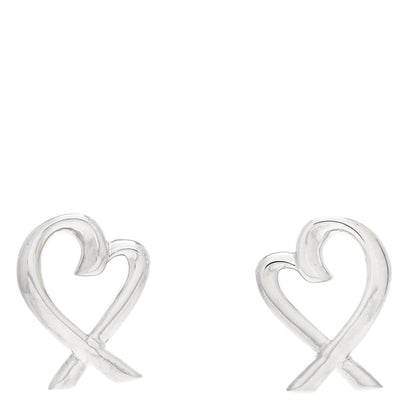 Tiffany Sterling Silver Mini Paloma Picasso Loving Heart Earrings 1 of 5