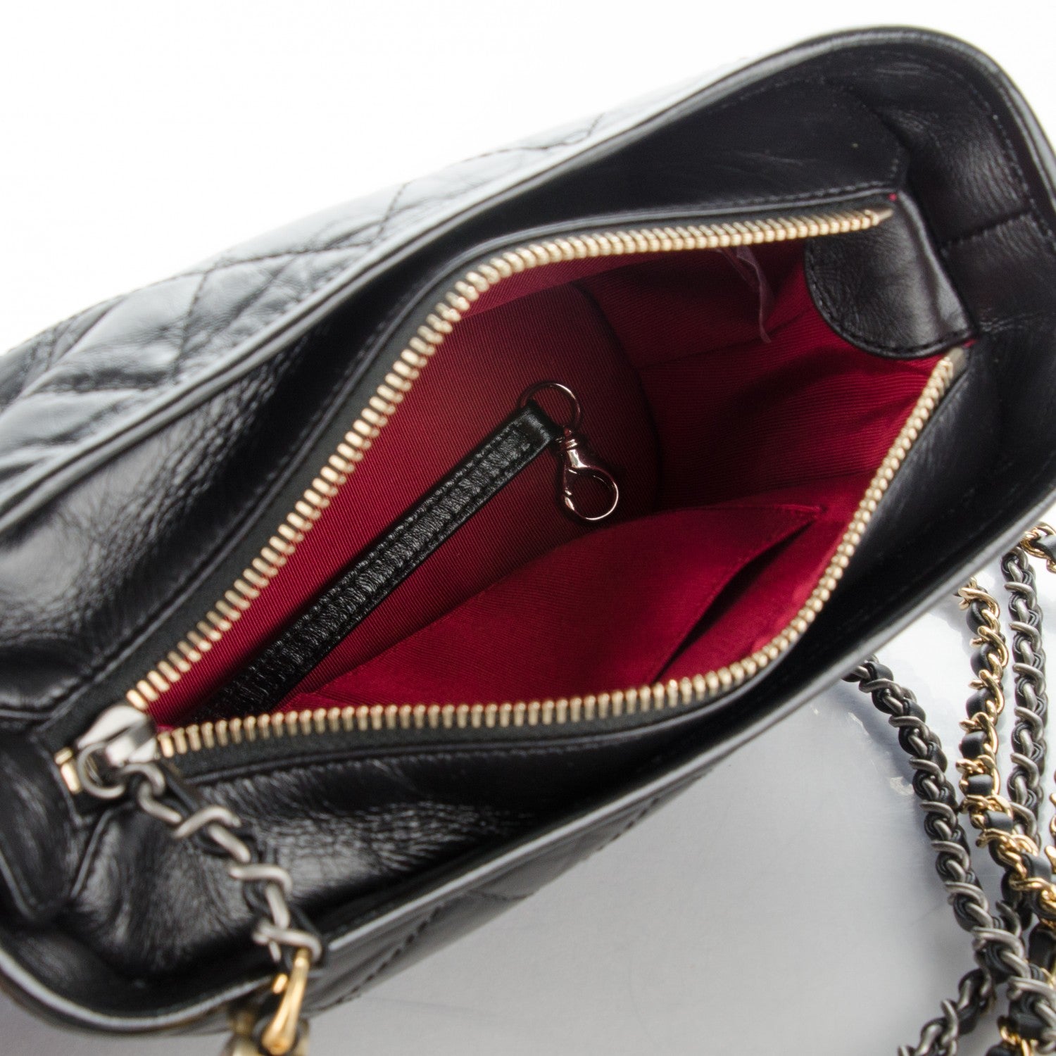 Chanel Aged Calfskin Quilted Small Gabrielle Hobo Black 6 of 8