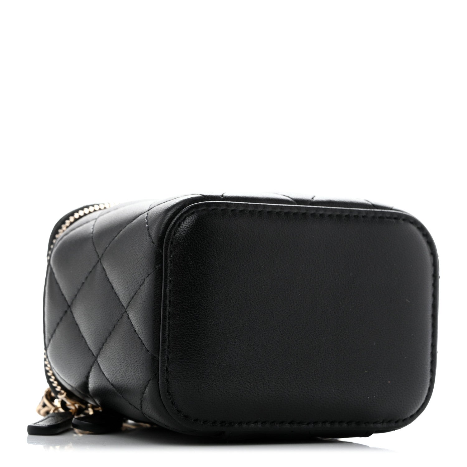 Chanel Lambskin Quilted Top Handle Mini Vanity Case With Chain Black 4 of 10