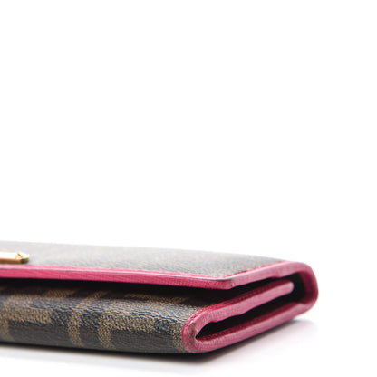 Fendi Vitello Elite Zucca Envelope Wallet Tobacco Pink 7 of 8