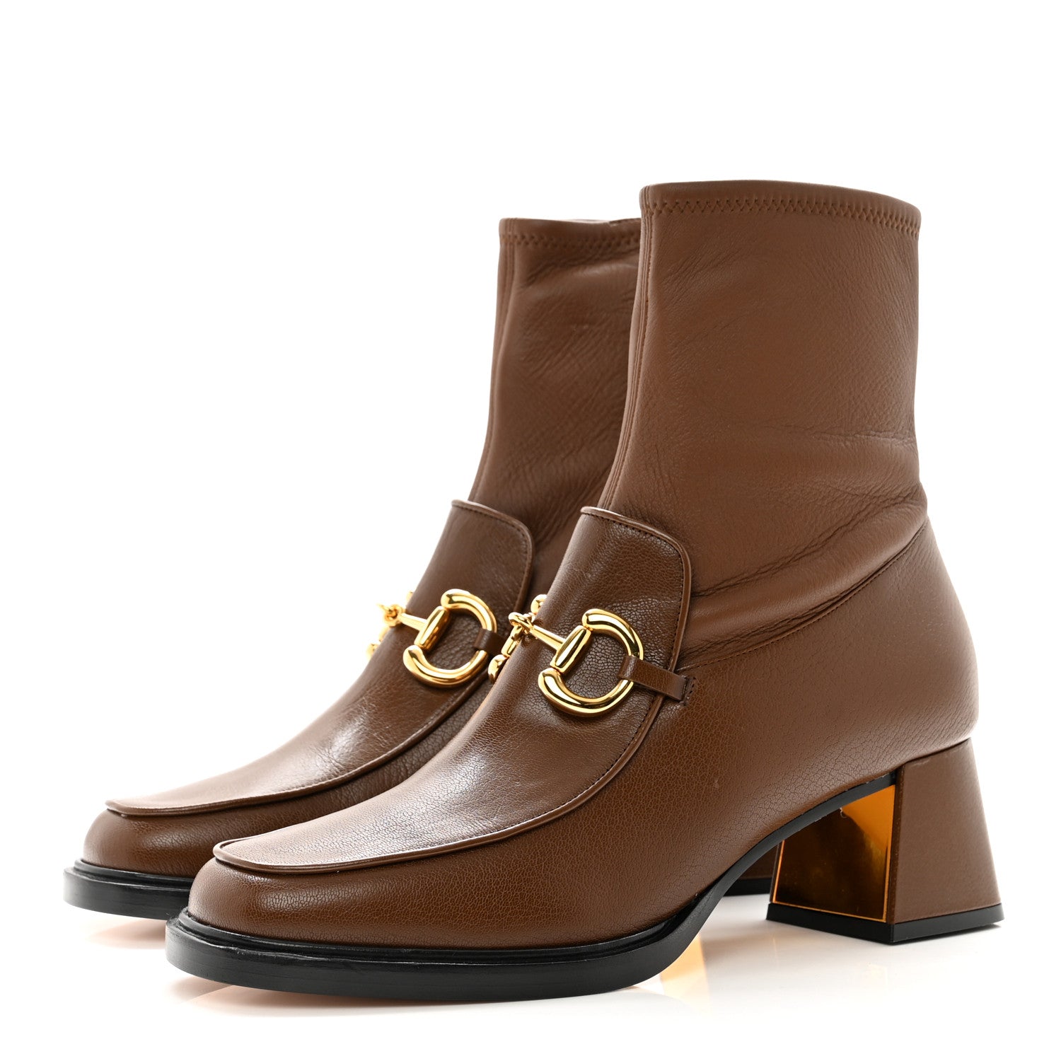 Gucci Quentin Nappa Stretch Granada Kid Horsebit 55mm Ankle Boots 40 Brown Sugar 3 of 8