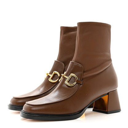Gucci Quentin Nappa Stretch Granada Kid Horsebit 55mm Ankle Boots 40 Brown Sugar 3 of 8