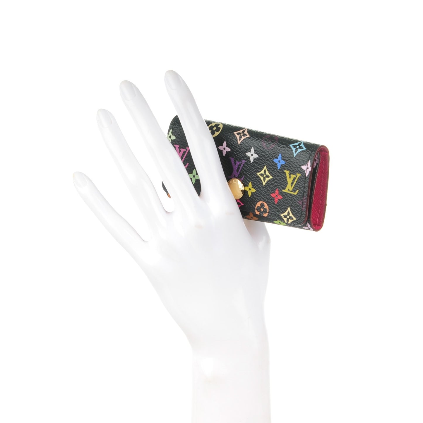Monogram Multicolor Multicles 4 Key Holder Black Grenade