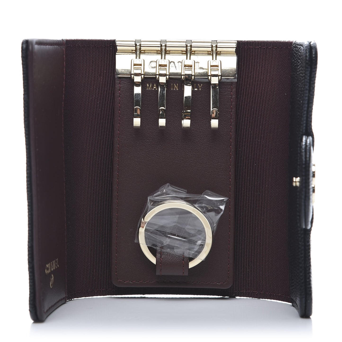 Caviar Quilted Classic 4 Key Holder Wallet Black