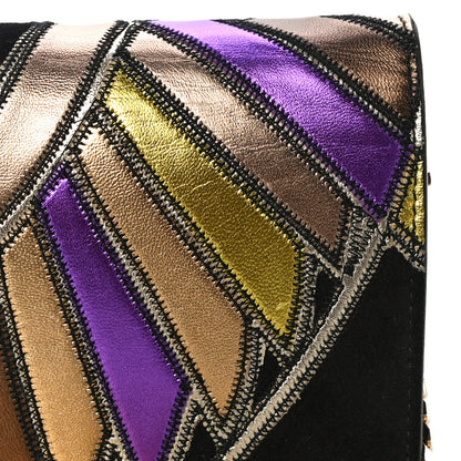 Givenchy Suede Calfskin Egyptian Print Mini Pandora Chain Wallet Multicolor 15 of 16
