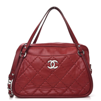 Chanel Iridescent Calfskin Quilted Relax CC Camera Case Red 1 of 9