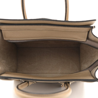 Celine Drummed Calfskin Nano Luggage Dune 5 of 10
