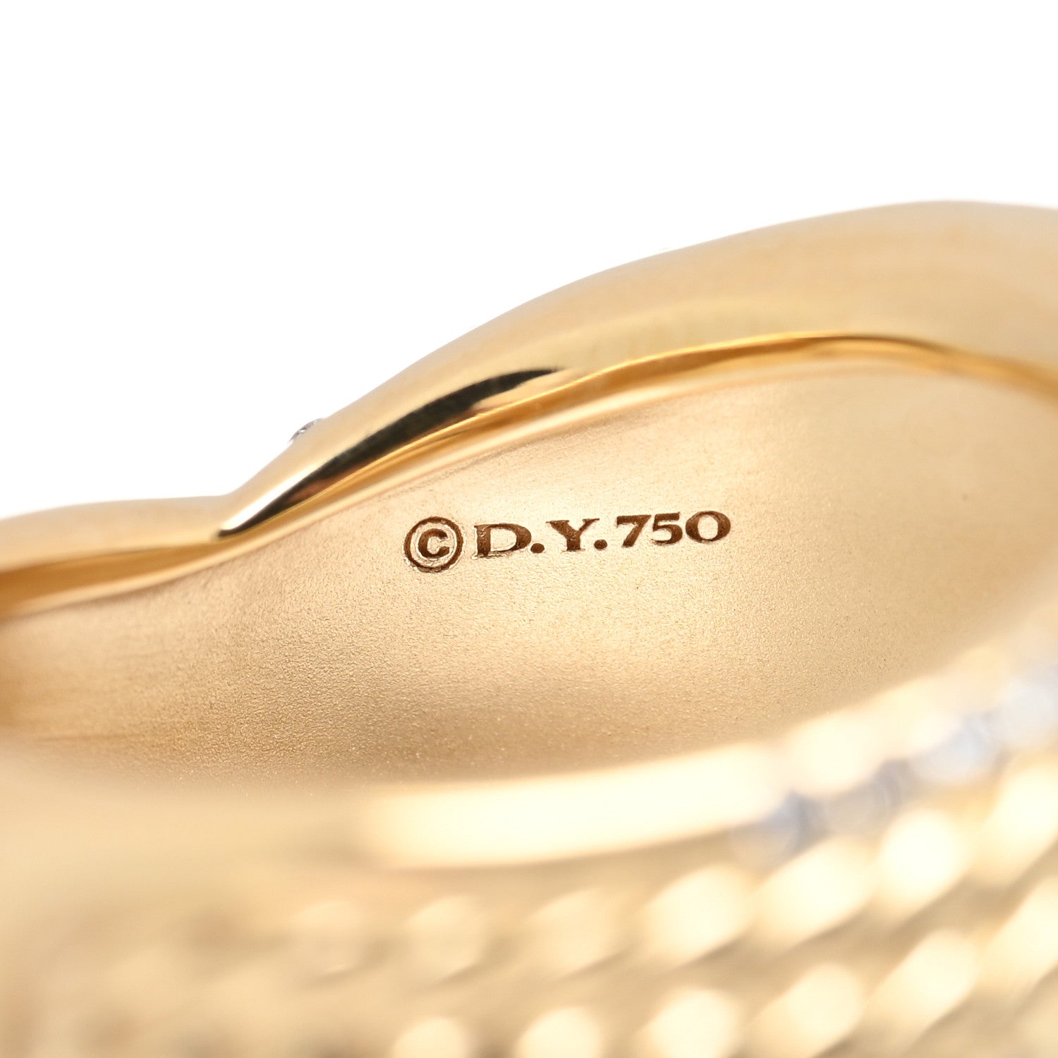 David Yurman 18K Yellow Gold Diamond 13mm Origami Ring 52 6 4 of 4