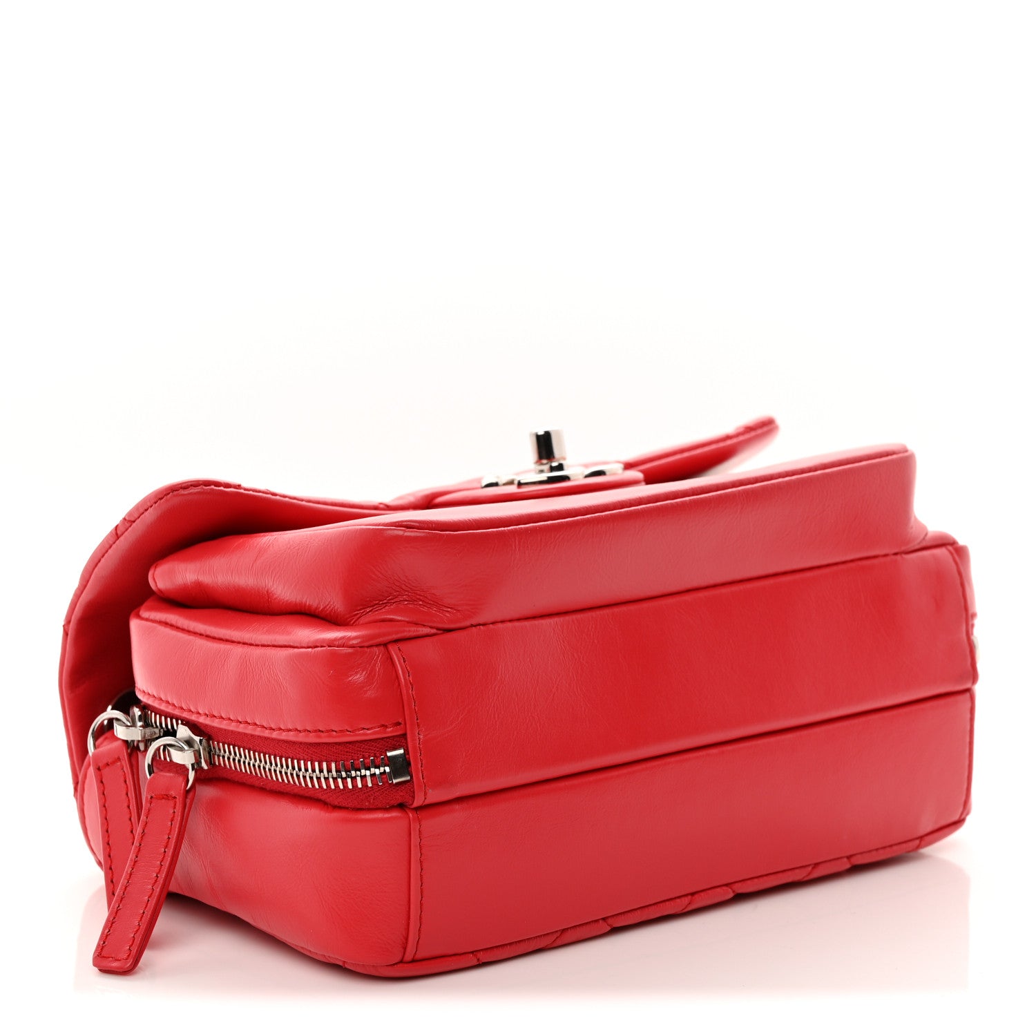 Chanel Aged Calfskin Quilted Express Zip Around Flap Red 3 of 10