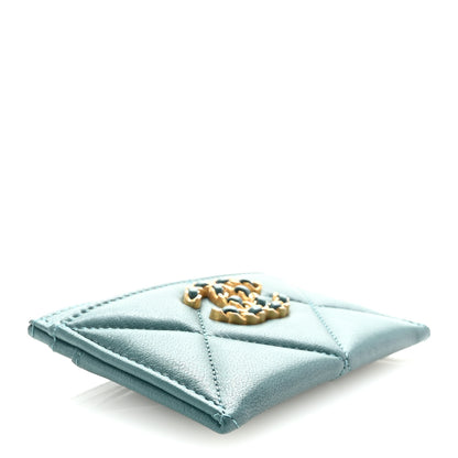 Chanel Lambskin Quilted Chanel 19 Card Holder Dark Green 4 of 9