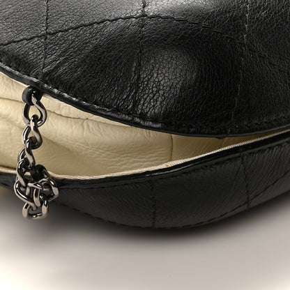Chanel Aged Calfskin Quilted Small Gabrielle Bucket White Black 9 of 10