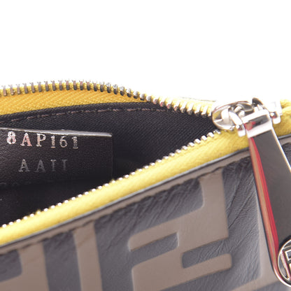 Fendi Vitello Cruise F is Fendi Bi-Color FF 1974 Embossed Key Case Pouch Maya Black Sunflower 7 of 8