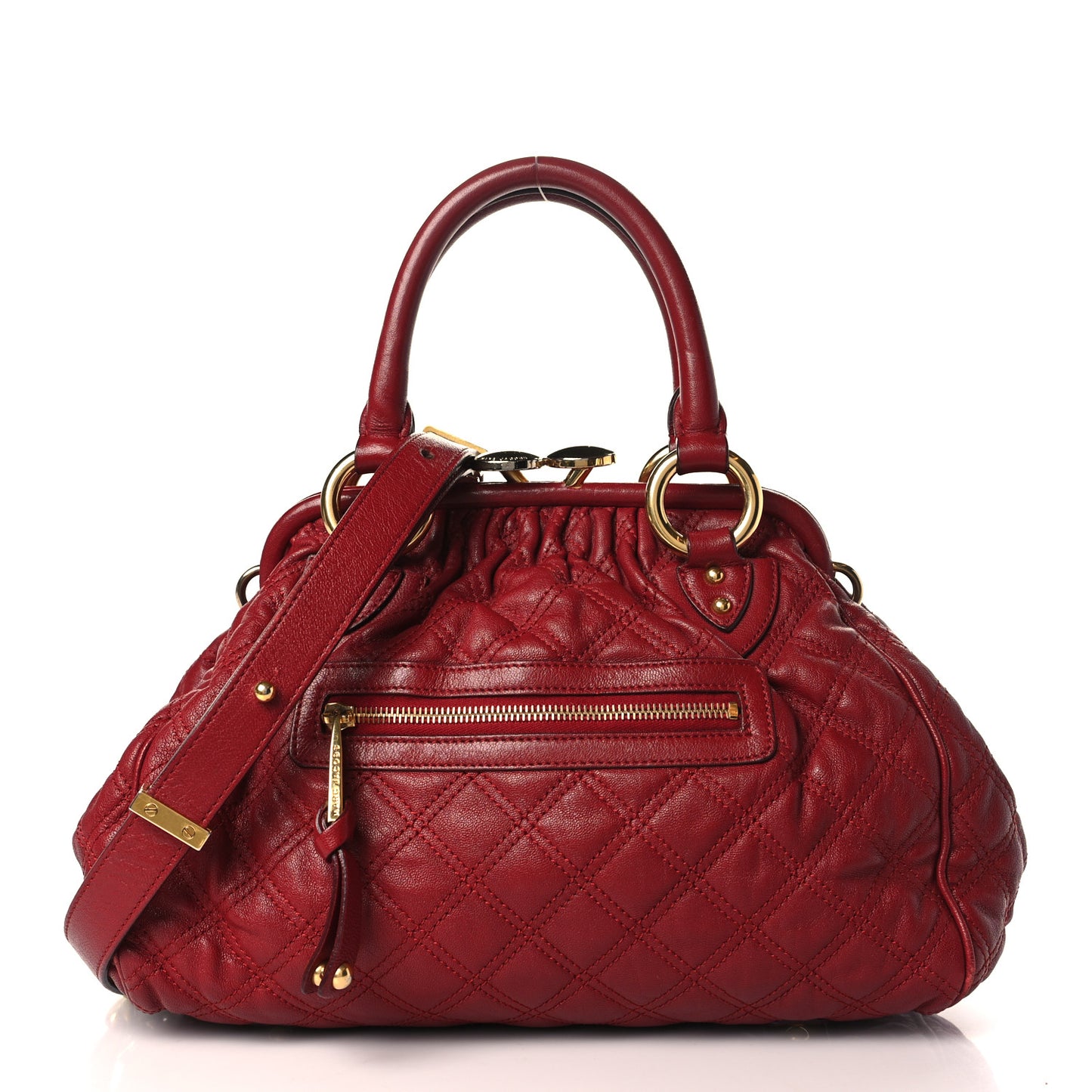 Calfskin Quilted Leather Stam Bag Red