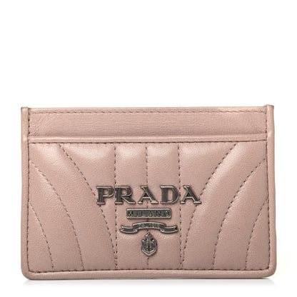 Prada Soft Calfskin Impunture Diagramme Card Holder Cipria 1 of 4