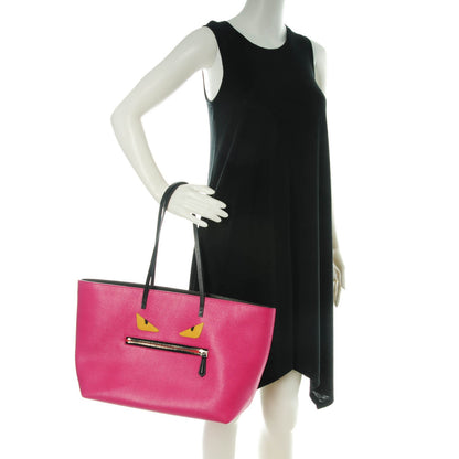 Fendi Vitello Elite Cuoio Monster Buggies Medium Roll Tote Ciclamino Black Multicolor Verde Prato 2 of 8