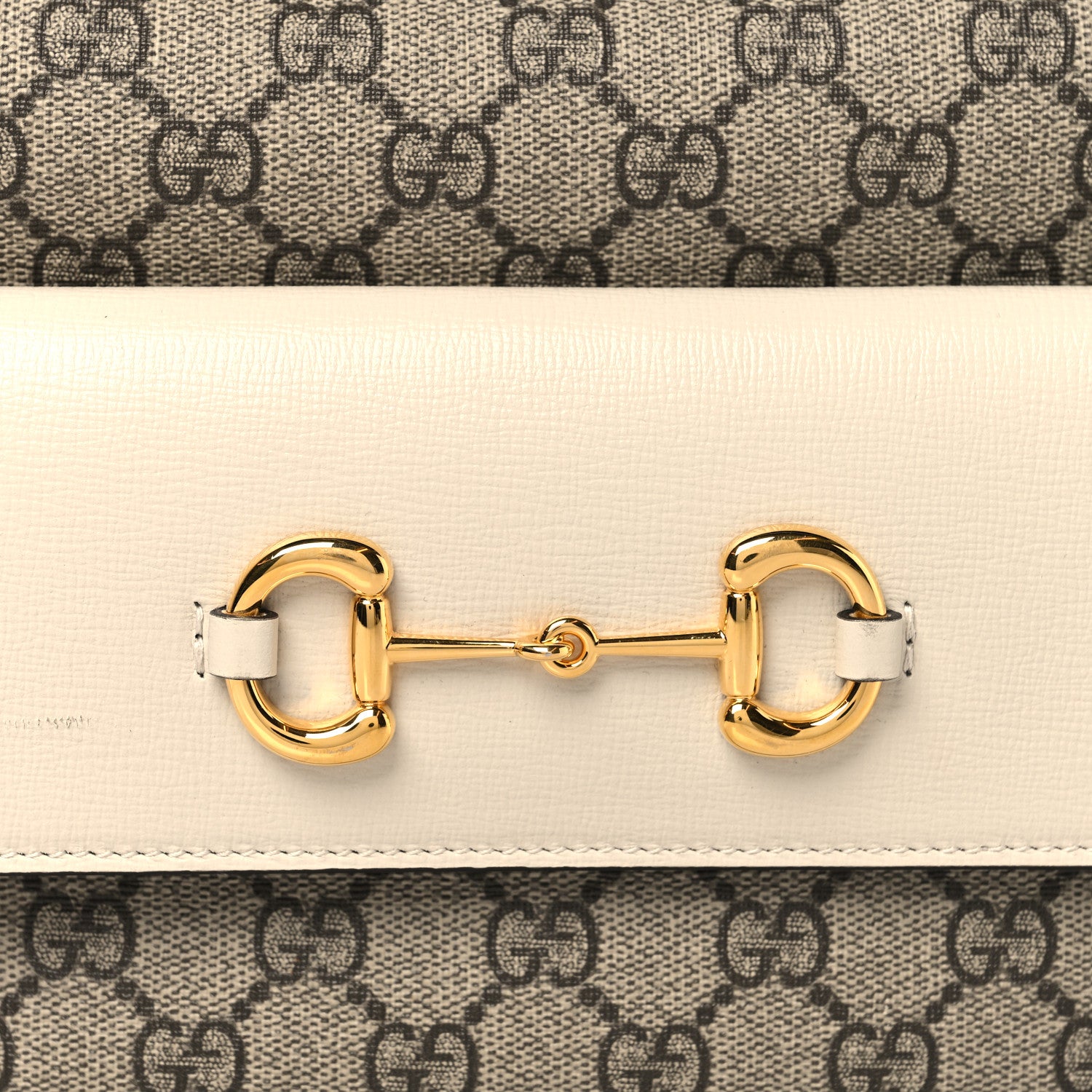 Gucci GG Supreme Monogram Small Horsebit 1955 Shoulder Bag Beige Mystic White 8 of 10