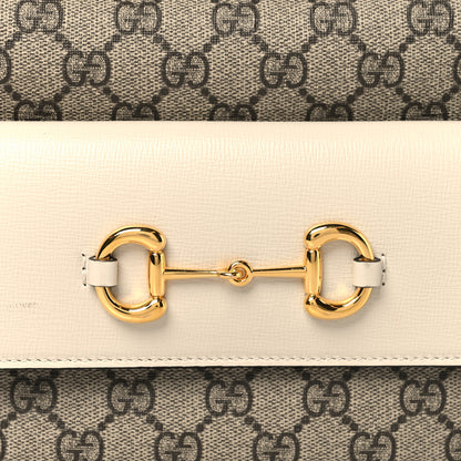 Gucci GG Supreme Monogram Small Horsebit 1955 Shoulder Bag Beige Mystic White 8 of 10