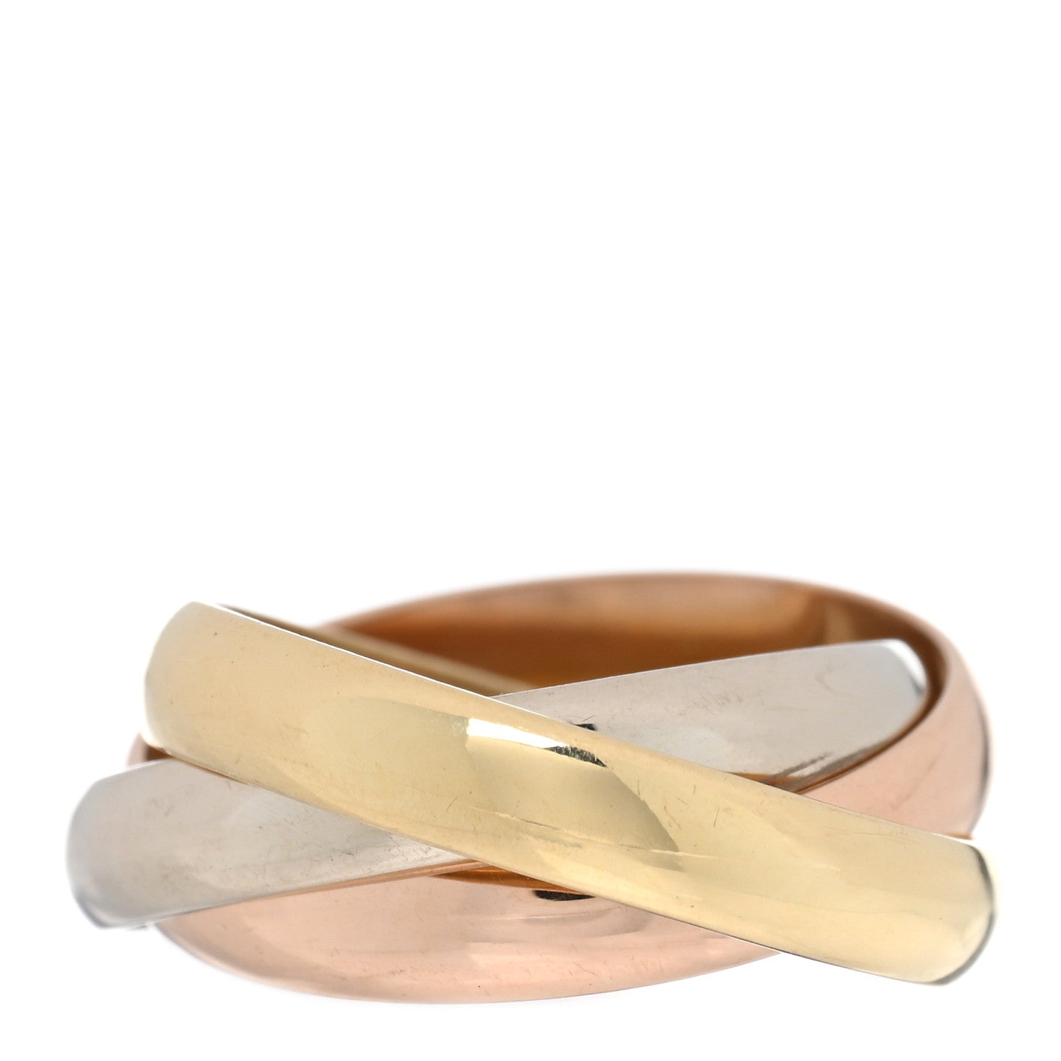 Cartier 18K Pink Yellow White Gold Classic Les Must De Cartier Trinity Ring 51 5.75 3 of 4